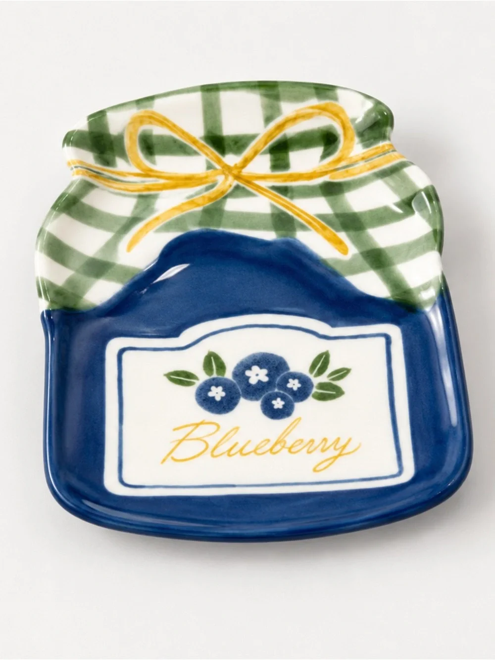 World Market Blueberry Jam Jar Shaped Ceramic Plate